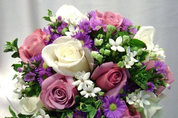 White and purple arrangement