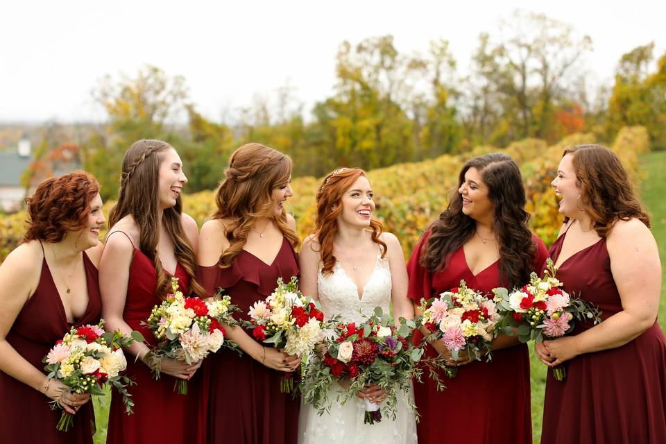 Fall wedding in wine country