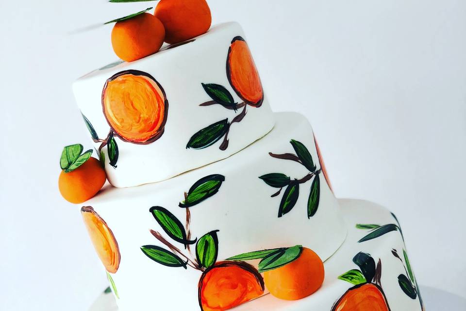 Florida orange wedding cake