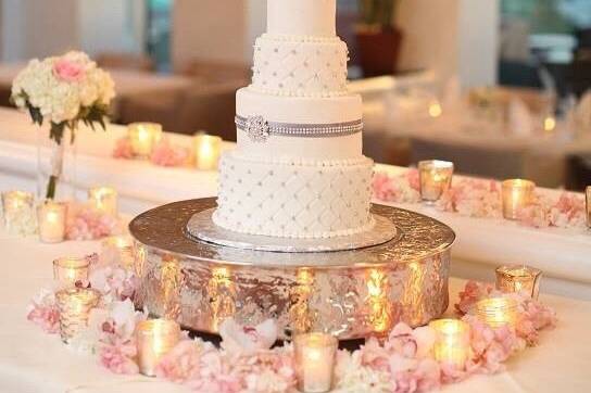 Pintuck wedding cake