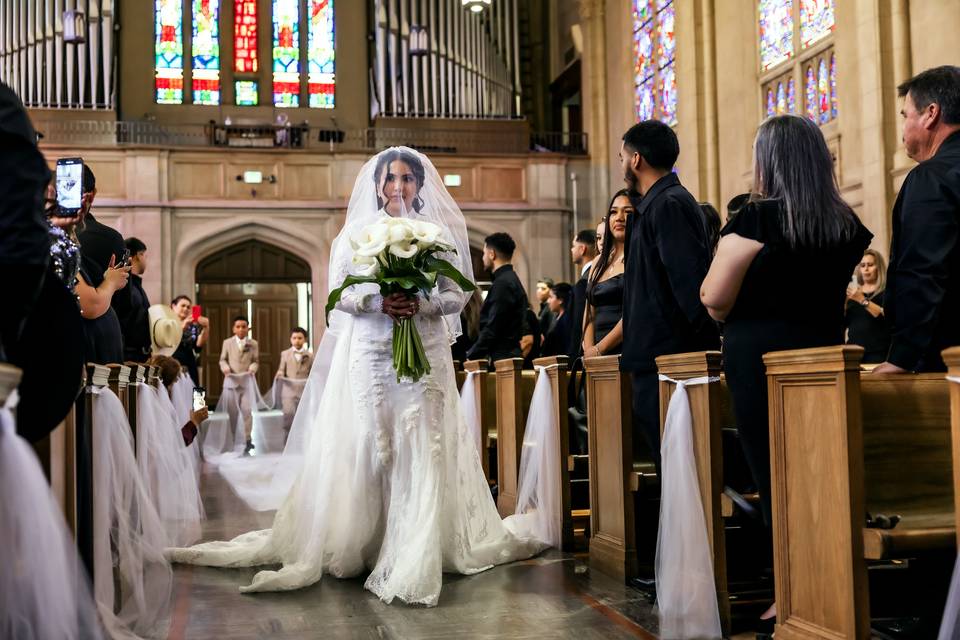 She walked down the aisle