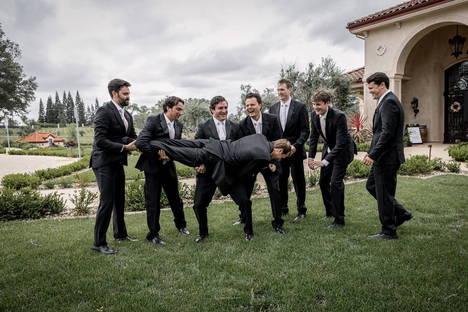 The groom and the groomsmen