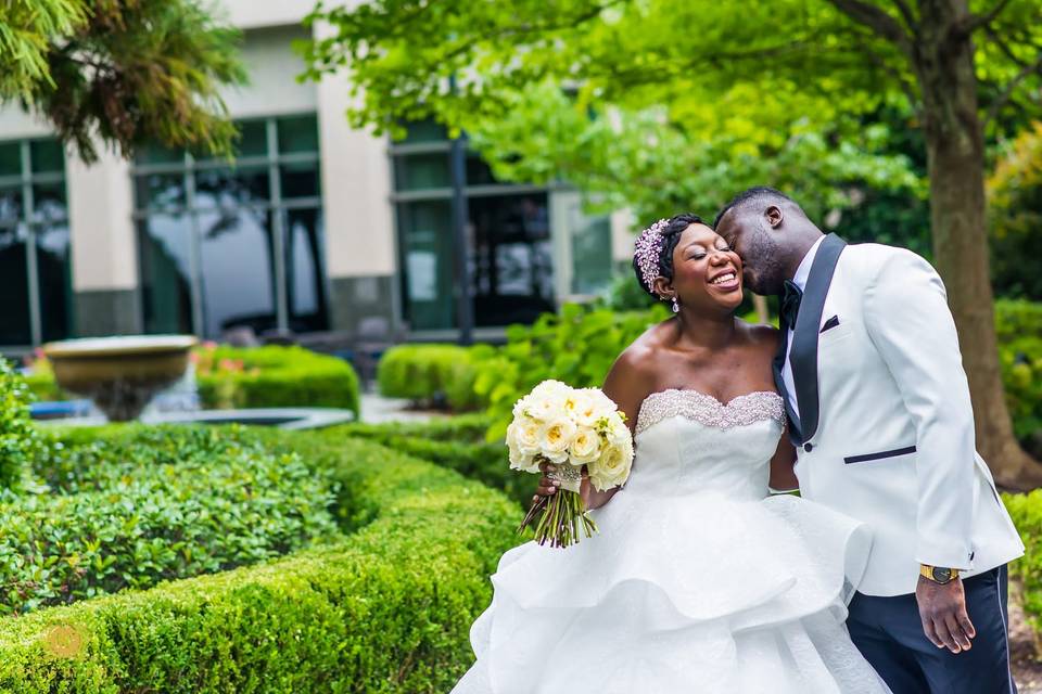 The bride and groom