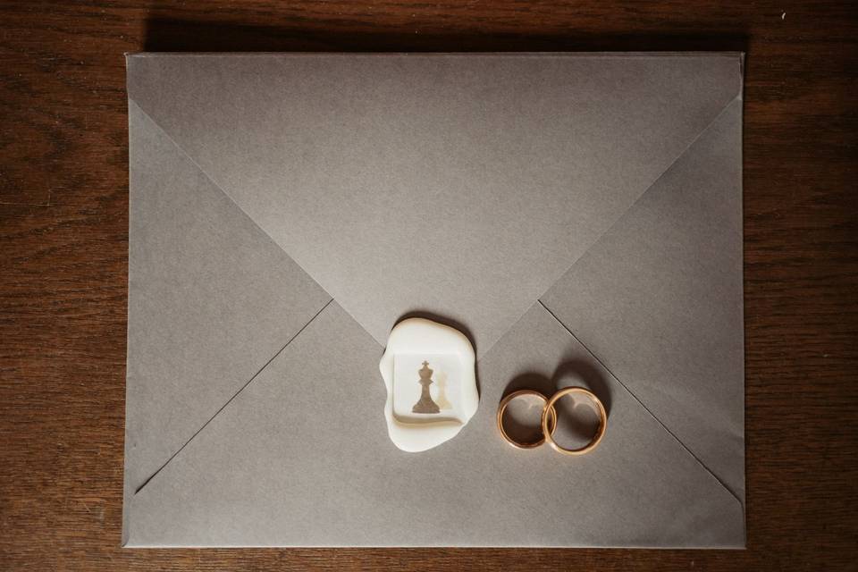 Envelope with custom wax seal