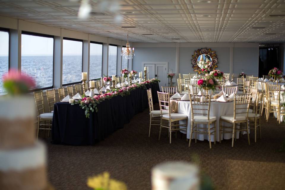 Navy and gold nautical inspired reception
