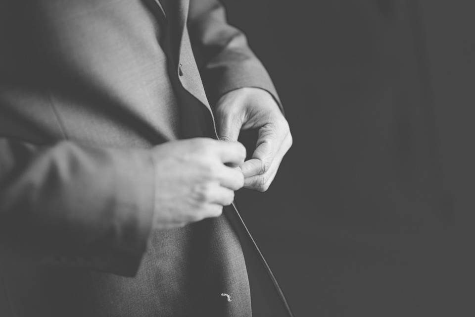 Groom getting ready