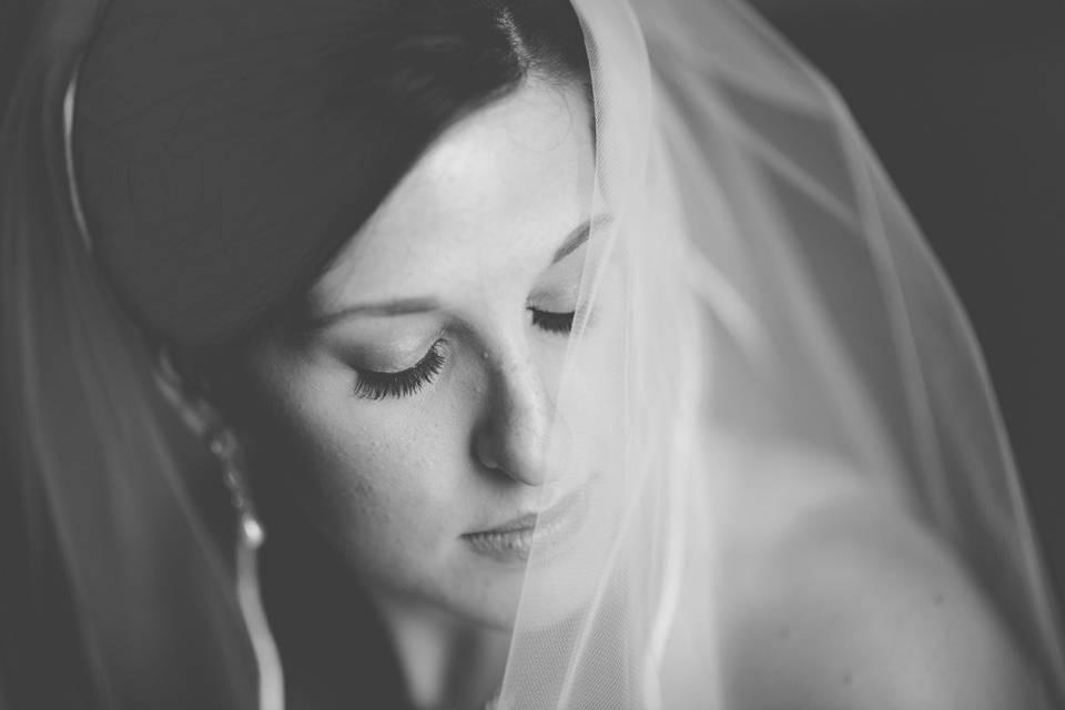 Closeup of the bride