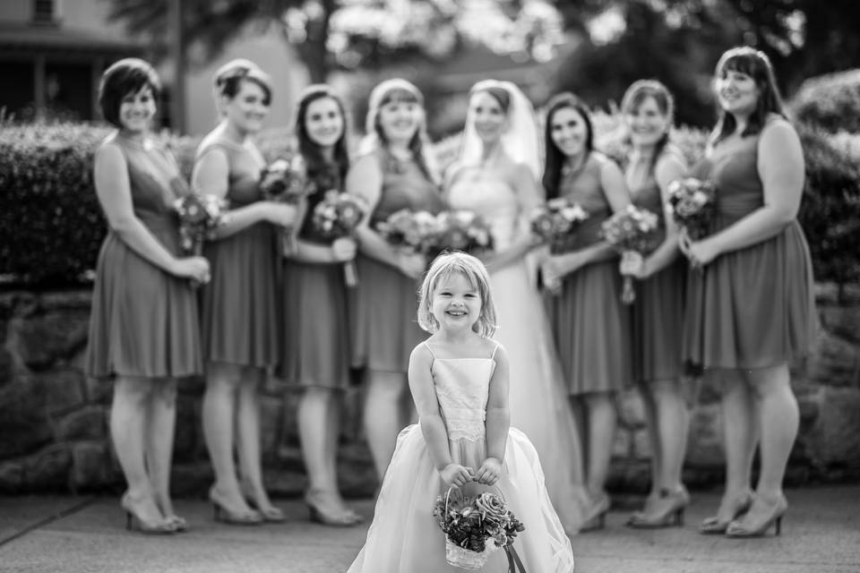 Bride and bridesmaids