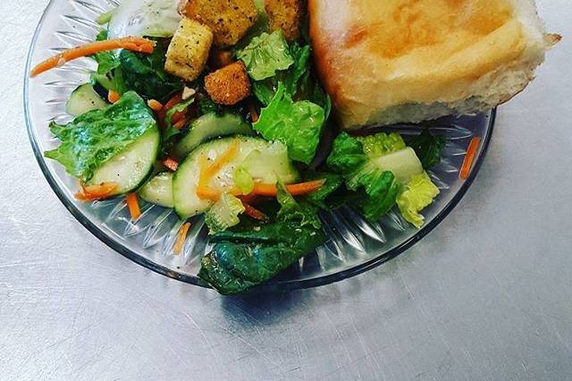 Salad and bread