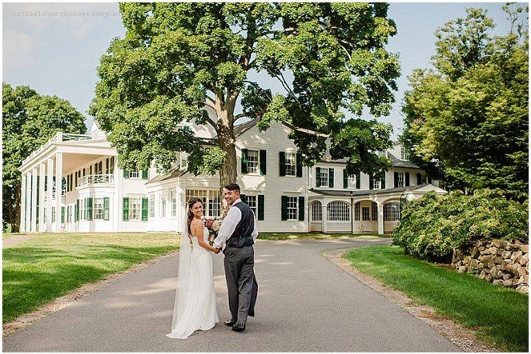 Bride and Groom on drive