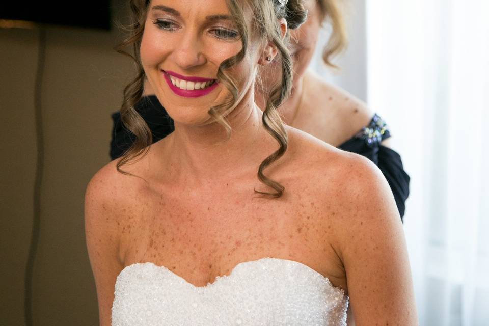 Excited bride