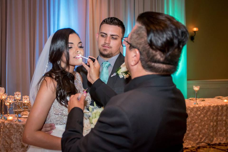 We retouch the Bride during all Ceremony & Reception, because we want all our brides look fabulous all the time.