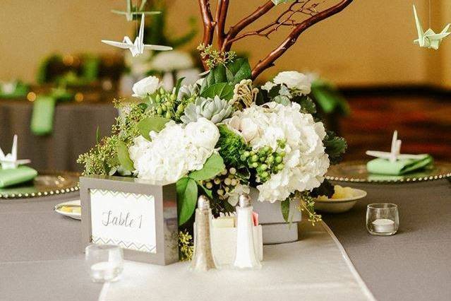 Paper crane centerpiece