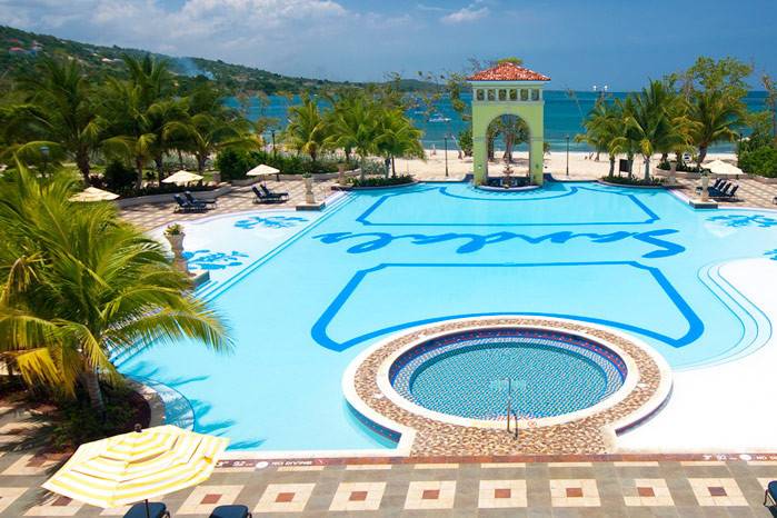 Sandals Whitehouse - Jamaica.  This is one of our personal favorite resorts.