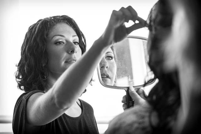 Showing Resa her wedding makeup for the first time.... priceless