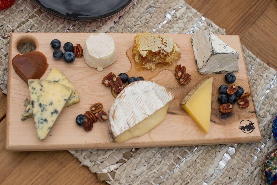 Our boards make great display pieces for hors d'ouerves, desserts or simply to add to a table scape. Each board can be customized and personalized.