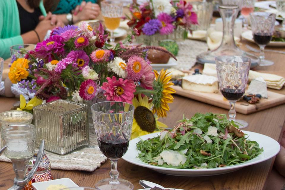 Our handmade tables and serving boards make for excellent tablescapes.