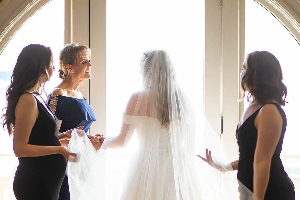 Bride getting ready