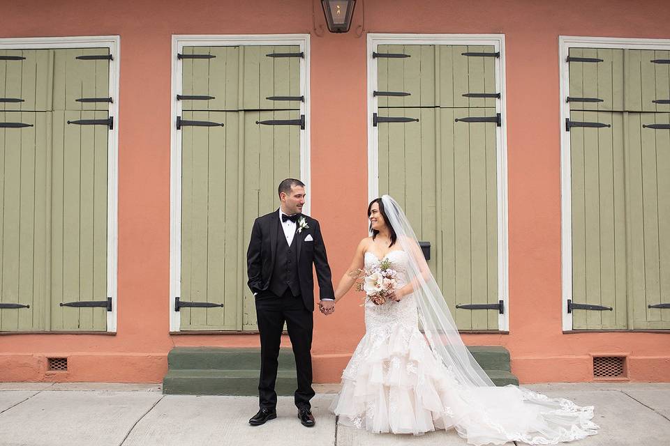 Bride and Groom in New Orleans