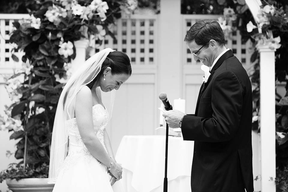 Groom reading vows