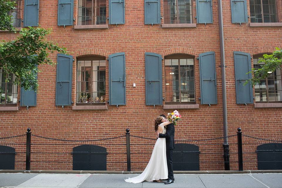 Bride and groom first look