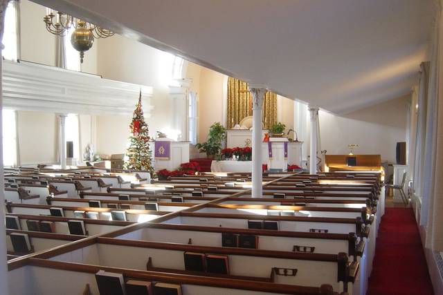 Indoor wedding ceremony setting