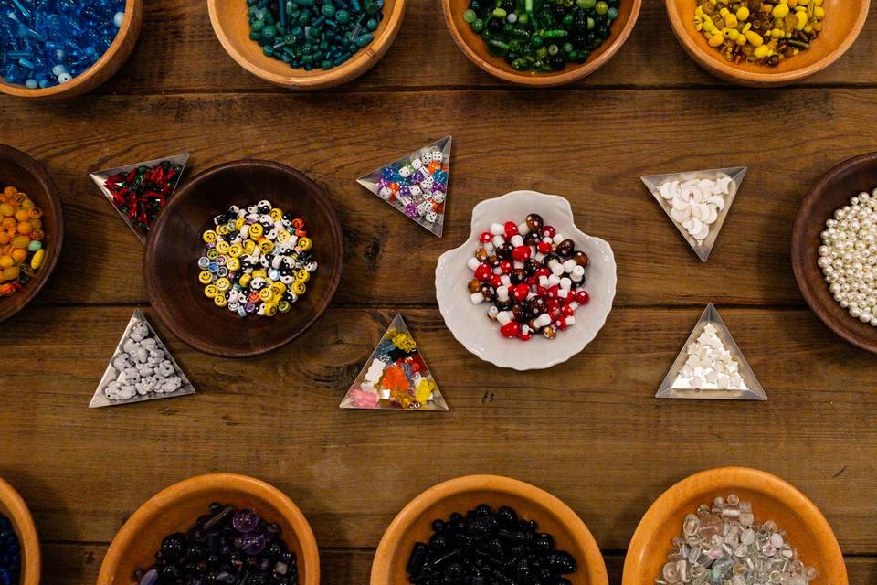 Beads ready to be picked