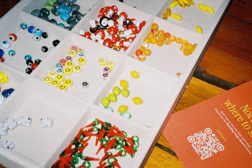 Beads ready to be picked
