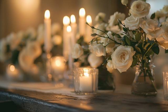 Candles and flowers