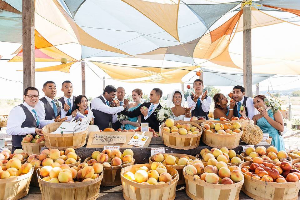 Wedding party fruit stand