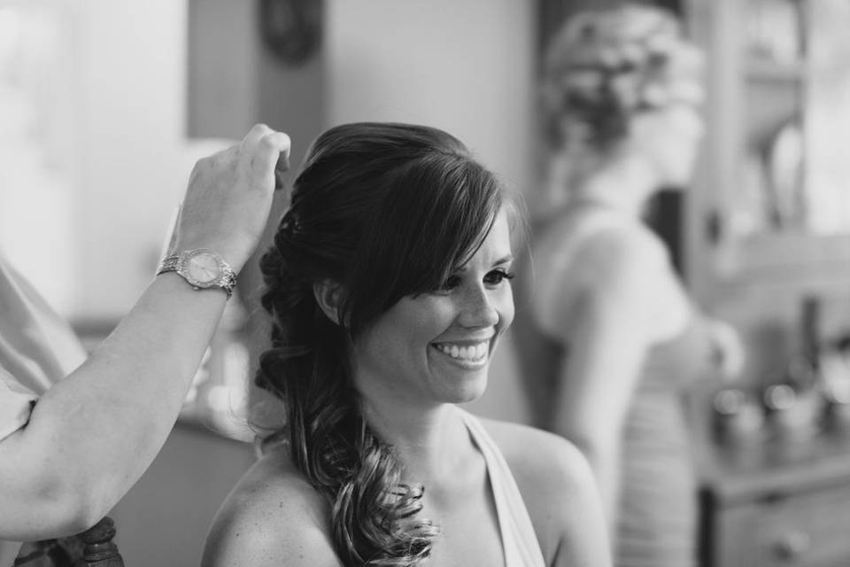 Bride getting ready