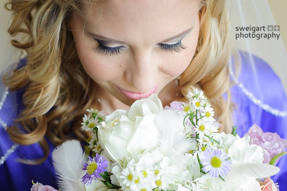 Bride and her bouquet