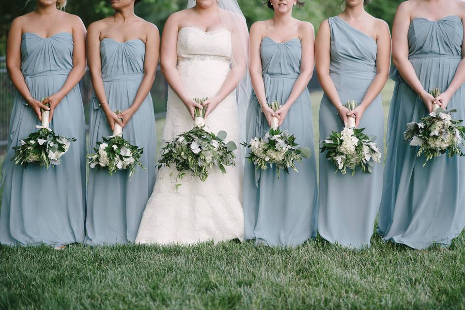 The bride with her bridesmaids