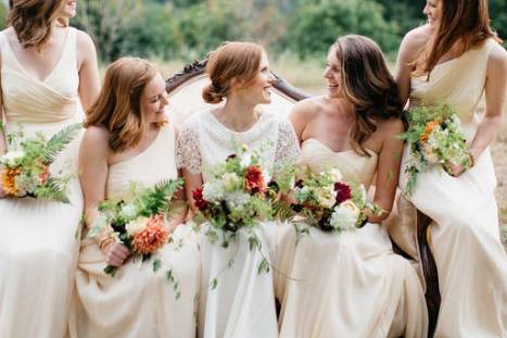 The bride and bridesmaids