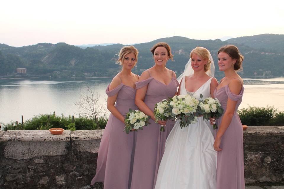 Bridesmaids in the castle