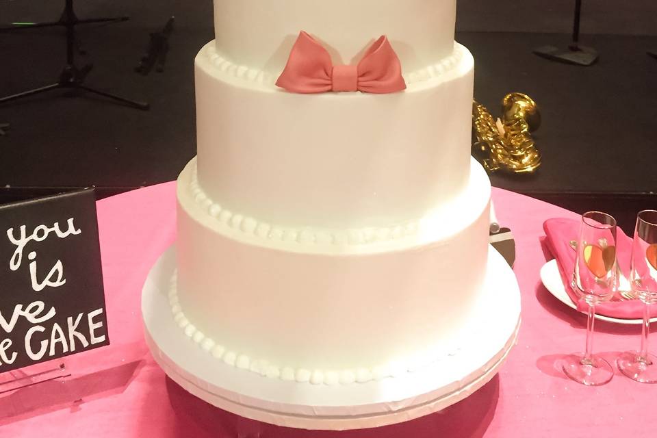 Pink and white cake