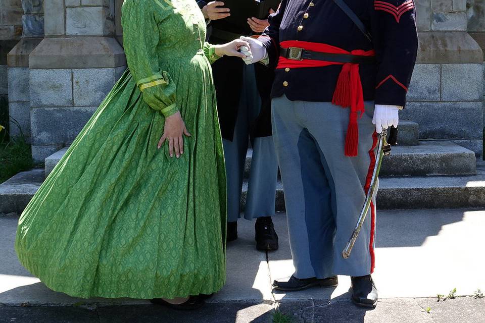 Officiant and the newlyweds