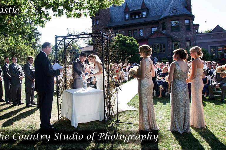 Officiating the wedding ceremony