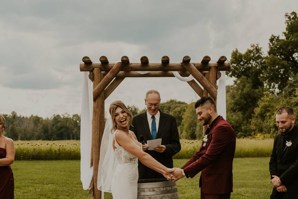 Outdoor wedding ceremony