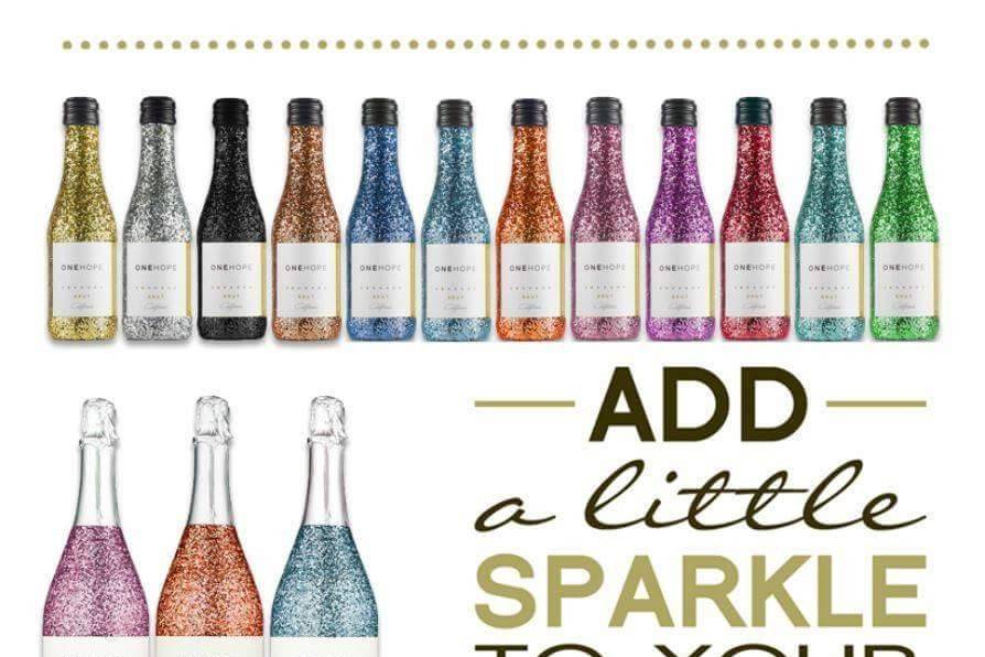 What a fun favor, mini bottles of wine in sparkle bottles.  They can be customized with your label and wedding colors. A portion of each bottle sold goes to a charity