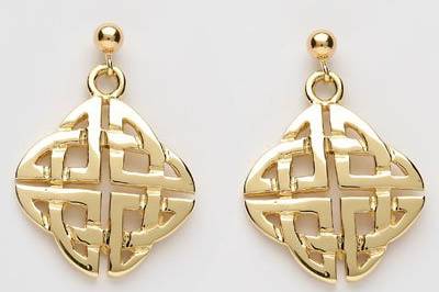 Square Celtic Knot Drop Earrings