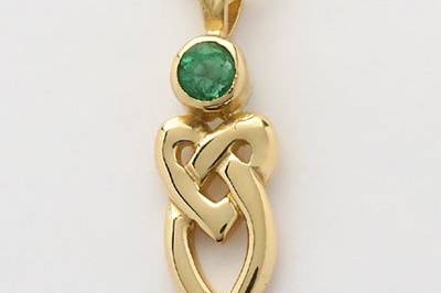 Unique Celtic Knot Pendant with Emerald.