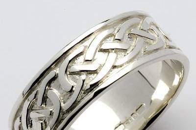 Available in Sterling Silver or white gold - Celtic Knot Band.