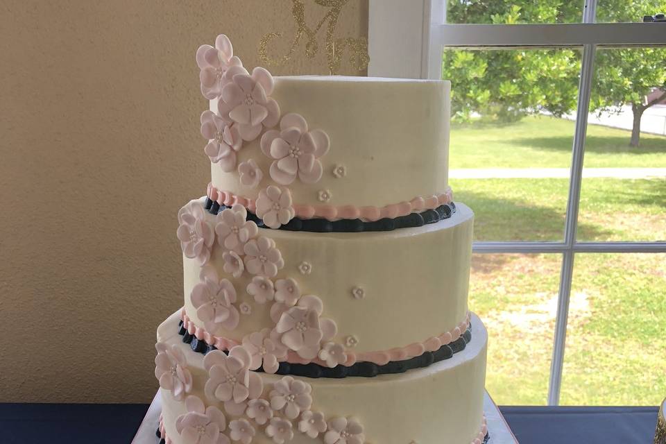 Fondant Flower Tiered Cake