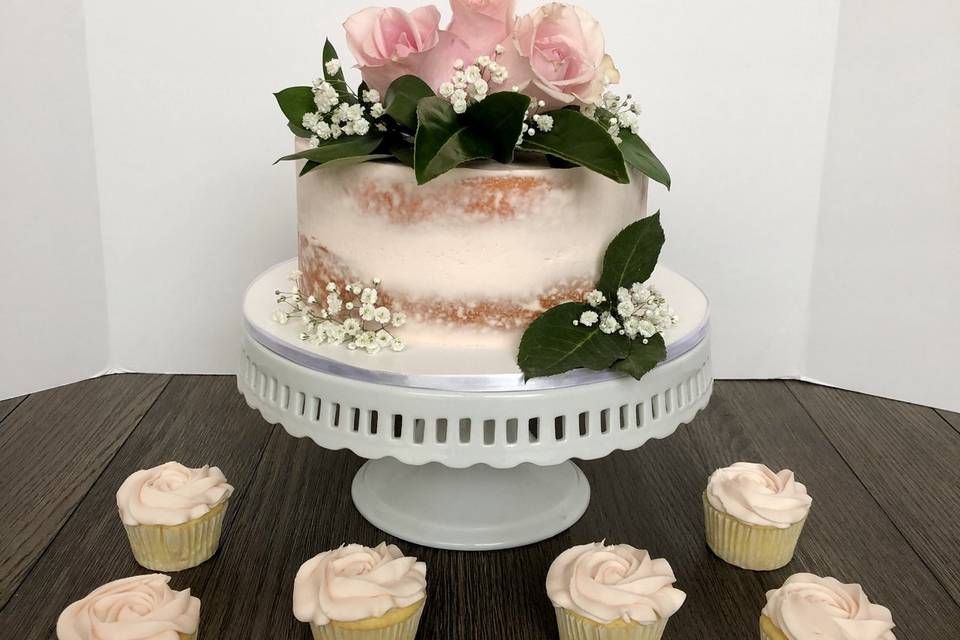 Single Tier Floral Cake