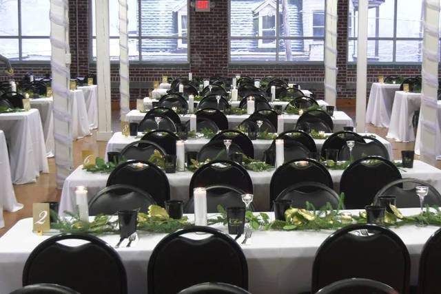 Tables set up in the Gallery