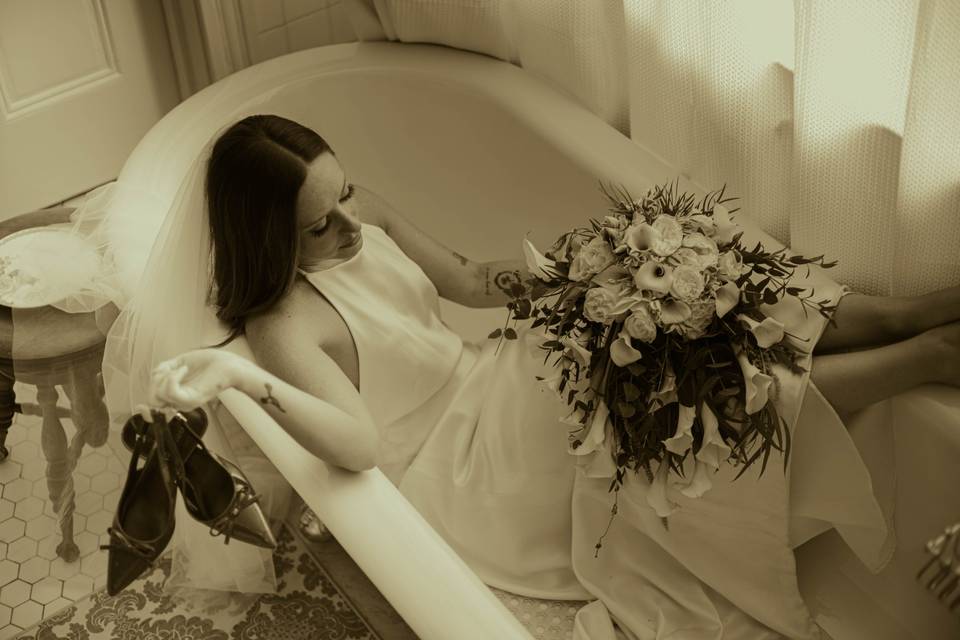 Vintage bathtub shot