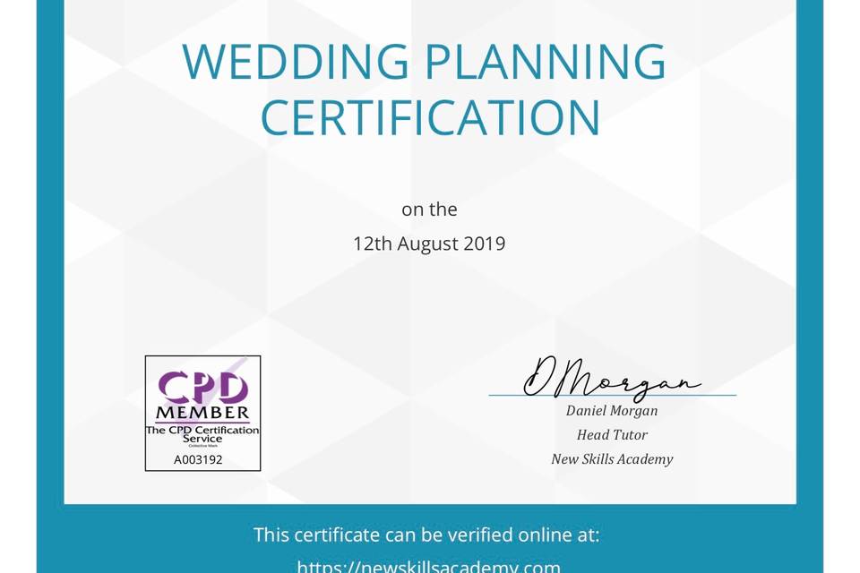 Wedding Planner Certification