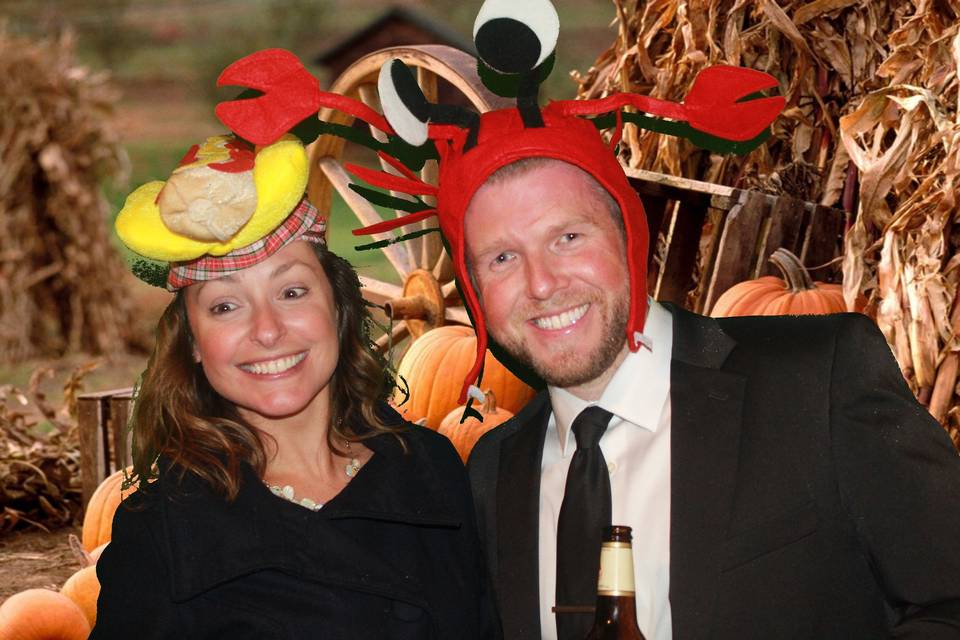 Couple with head wear props