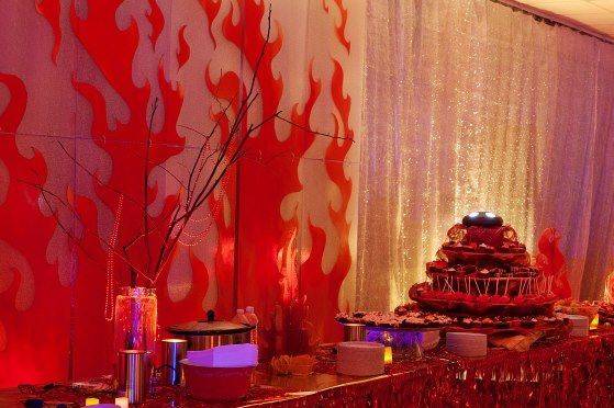 Custom fire backdrop panels